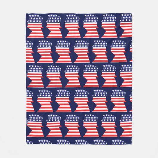 Trump 2024 Silhouet Fleece Deken (Voorkant)