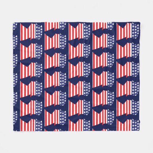 Trump 2024 Silhouet Fleece Deken (Voorkant (Horizontaal))