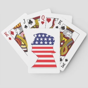 Trump 2024 Silhouet sterren en strepen Pokerkaarten
