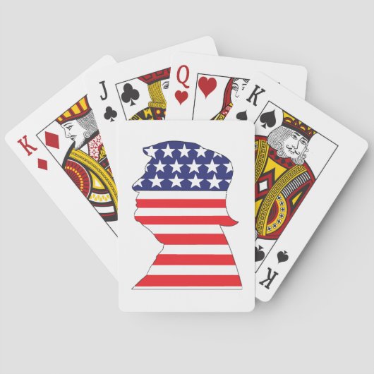 Trump 2024 Silhouet sterren en strepen Pokerkaarten (Achterkant)