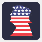 Trump 2024 Silhouet Vierkante Sticker (Voorkant)