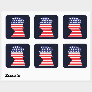 Trump 2024 Silhouet Vierkante Sticker