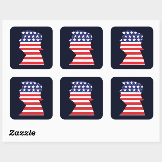Trump 2024 Silhouet Vierkante Sticker (Vel)