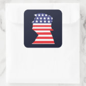 Trump 2024 Silhouet Vierkante Sticker (Tas)