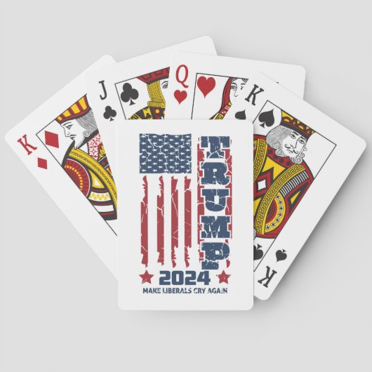 Trump 2024-speelkaarten maken liberalen droog pokerkaarten (Achterkant)