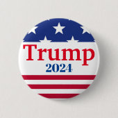 Trump 2024 Stars and Stripes Stemming Button (Voorkant)