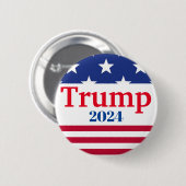 Trump 2024 Stars and Stripes Stemming Button (Voorkant /achterkant)
