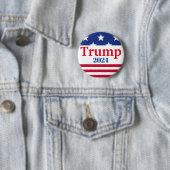 Trump 2024 Stars and Stripes Stemming Button (In situ)