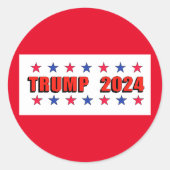 Trump 2024 Stars Classic Round Stickers (Voorkant)