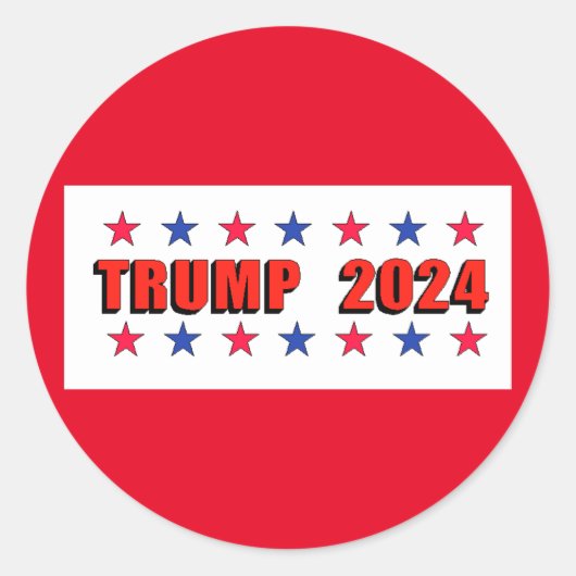 Trump 2024 Stars Classic Round Stickers (Voorkant)