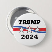 Trump 2024 Stars & Stripes overwinningscampagne Ronde Button 7,6 Cm (Voorkant /achterkant)
