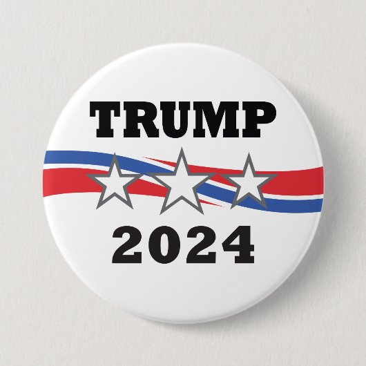 Trump 2024 Stars & Stripes overwinningscampagne Ronde Button 7,6 Cm (Voorkant)
