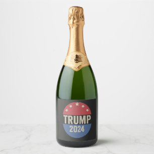 Trump 2024 Stem opnieuw Grappige verkiezing Trump Sparkling Wijnetiket