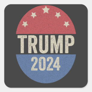 Trump 2024 Stem opnieuw Grappige verkiezing Trump  Vierkante Sticker