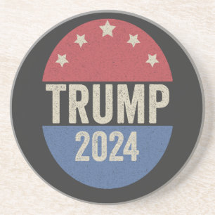 Trump 2024 Stem opnieuw Grappige verkiezing Trump Zandsteen Onderzetter