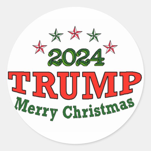 Trump 2024 Stickers met prettige kerstdagen (Voorkant)