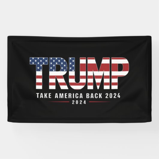 Trump 2024 Take America Back Amerikaanse 2024 Gift Spandoek (Horizontaal)