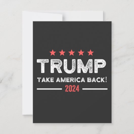 Trump 2024 Take America Back Bedankkaart (Voorkant)