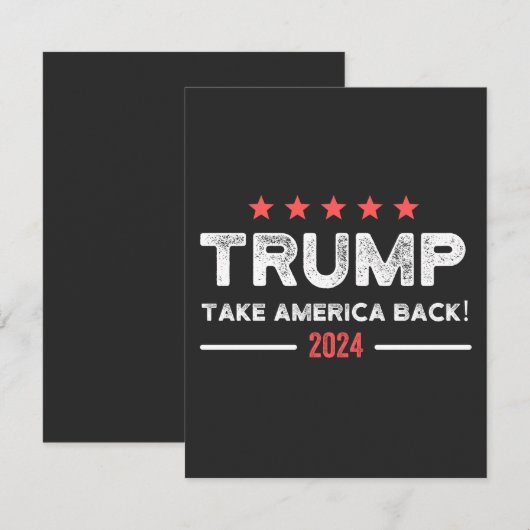 Trump 2024 Take America Back Bedankkaart (Voorkant / Achterkant)