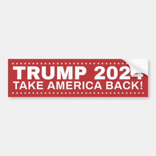 Trump 2024 Take America Back! bumper sticker (Voorkant)