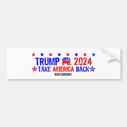 TRUMP 2024 Take America Back Bumpersticker (Voorkant)