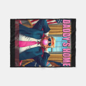 Trump 2024 Take America Back Daddy's Home Pink Bub Fleece Deken (Voorkant (Horizontaal))
