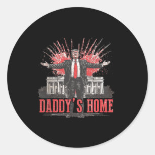Trump 2024 Take America Back Daddy's Home Trump Pi Ronde Sticker