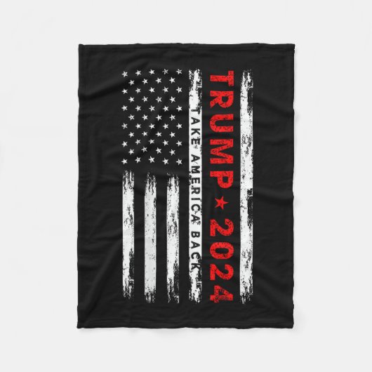 Trump 2024 Take America Back Election (op rug) Fleece Deken (Voorkant)
