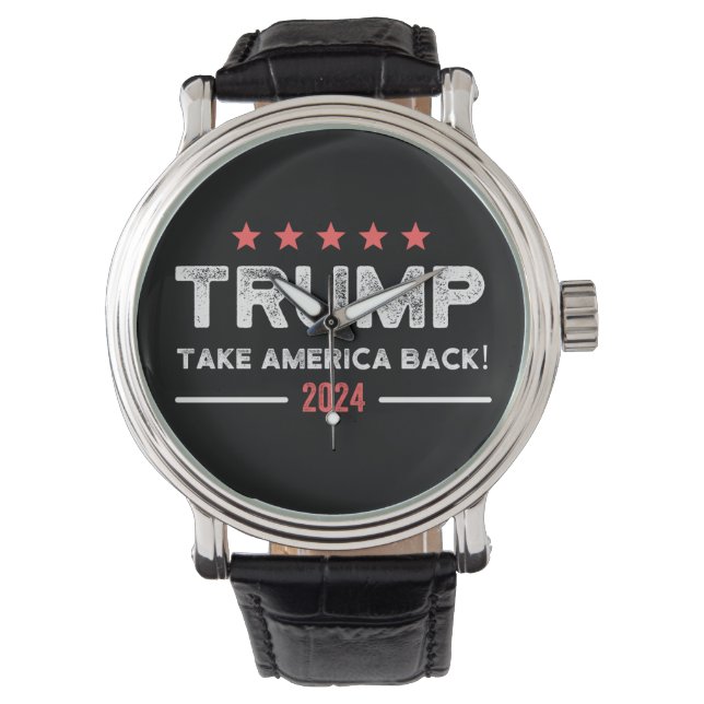 Trump 2024 Take America Back Horloge (Voorkant)
