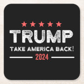 Trump 2024 Take America Back Kartonnen Onderzetters (Voorkant)