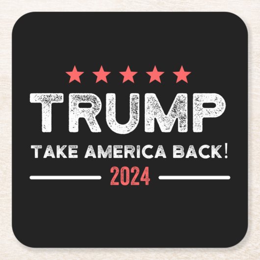 Trump 2024 Take America Back Kartonnen Onderzetters (Voorkant)