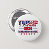Trump-2024-Take-America-Back Ronde Button 5,7 Cm (Voorkant /achterkant)