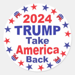 TRUMP 2024 Take America Back Ronde Sticker