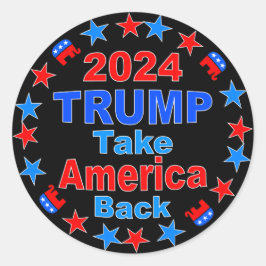 TRUMP 2024 Take America Back Ronde Sticker