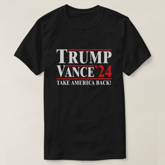 Trump 2024 "Take America Back" T-shirt Zwart (Design voorkant)