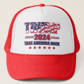 Trump-2024-Take-America-Back Trucker Pet (Voorkant)