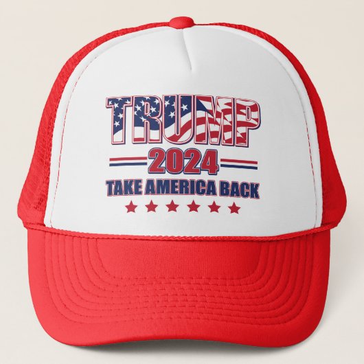 Trump-2024-Take-America-Back Trucker Pet (Voorkant)