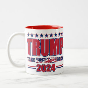 Trump-2024-Take-America-Back Tweekleurige Koffiemok