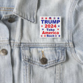 TRUMP 2024 Take America Back Vierkante Button 5,1 Cm (In situ)