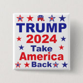 TRUMP 2024 Take America Back Vierkante Button 5,1 Cm (Voorkant)