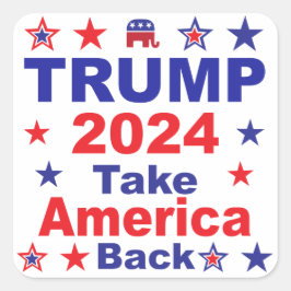 TRUMP 2024 Take America Back Vierkante Sticker
