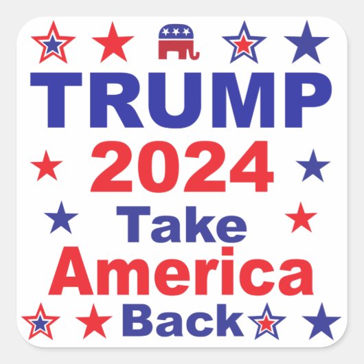 TRUMP 2024 Take America Back Vierkante Sticker (Voorkant)