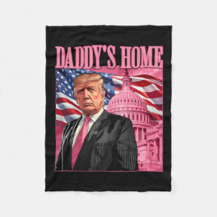 Trump 2024 Take America CK Daddy's Home Trump Pink Fleece Deken