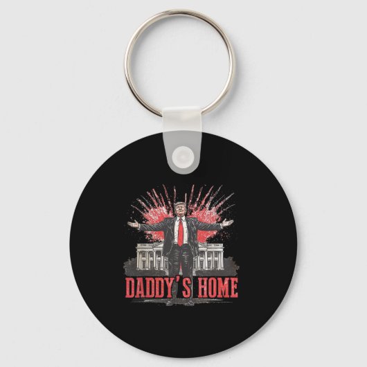 Trump 2024 Take America CK Daddy's Home Trump Pink Sleutelhanger (Voorkant)