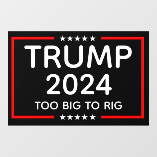 Trump 2024 te groot om te manipuleren raamsticker (Vel)