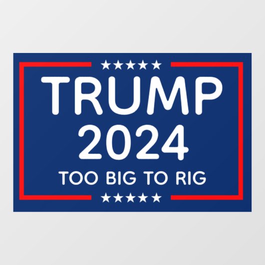 Trump 2024 te groot om te manipuleren raamsticker (Vel)