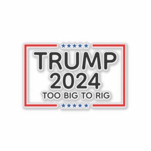 Trump 2024 te groot om te manipuleren sticker (Voorkant)