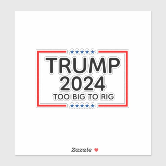 Trump 2024 te groot om te manipuleren sticker (Vel)