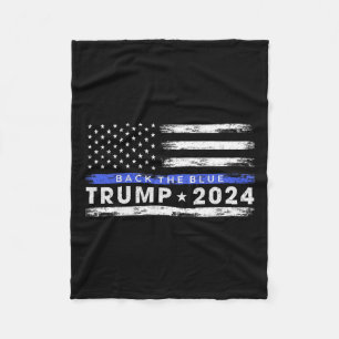 Trump 2024 Terug De Blauwe Dunne Blauwe Lijn Ameri Fleece Deken