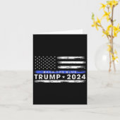 Trump 2024 Terug De Blauwe Dunne Blauwe Lijn Ameri Kaart (Gele Bloem)